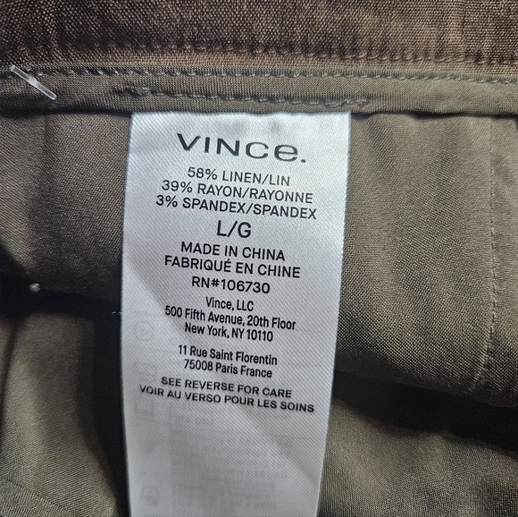 VINCE Linen High-Waist Pull-On Pant SZ L - Picture 5 of 8